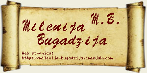 Milenija Bugadžija vizit kartica